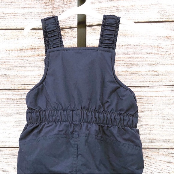 LL Bean Navy Blue Infant Snowsuit Cold Buster Snow Bibs Zip Fleece Lined 6-12M - Picture 9 of 10